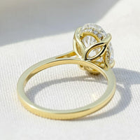 14K Gold Oval Lab Diamond Engagement Ring