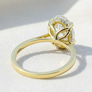 14K Gold Oval Lab Diamond Engagement Ring