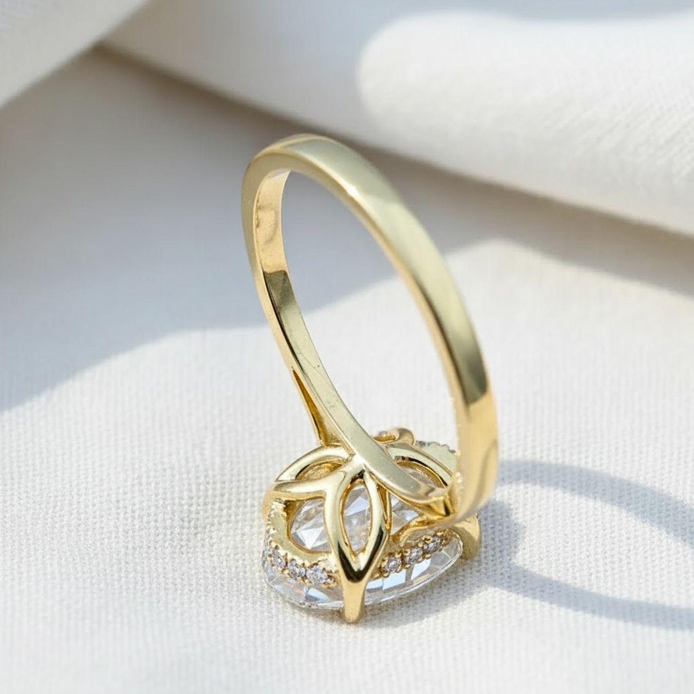 14K Gold Oval Lab Diamond Engagement Ring