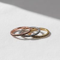 14K Gold Black Diamond Eternity Ring