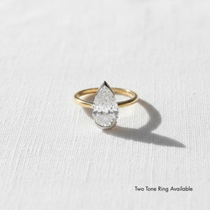 Pear Cut Lab Grown Diamond Engagement Ring