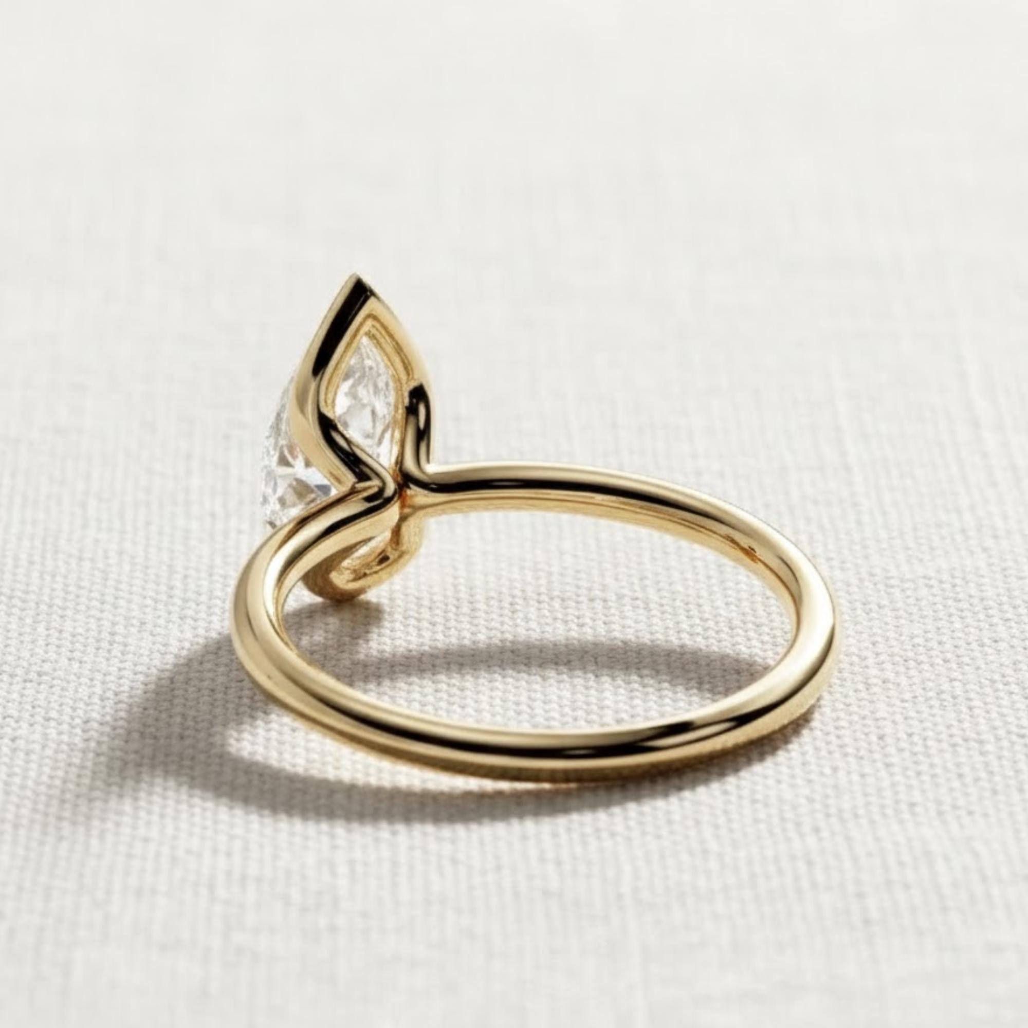 Pear Cut Lab Grown Diamond Engagement Ring