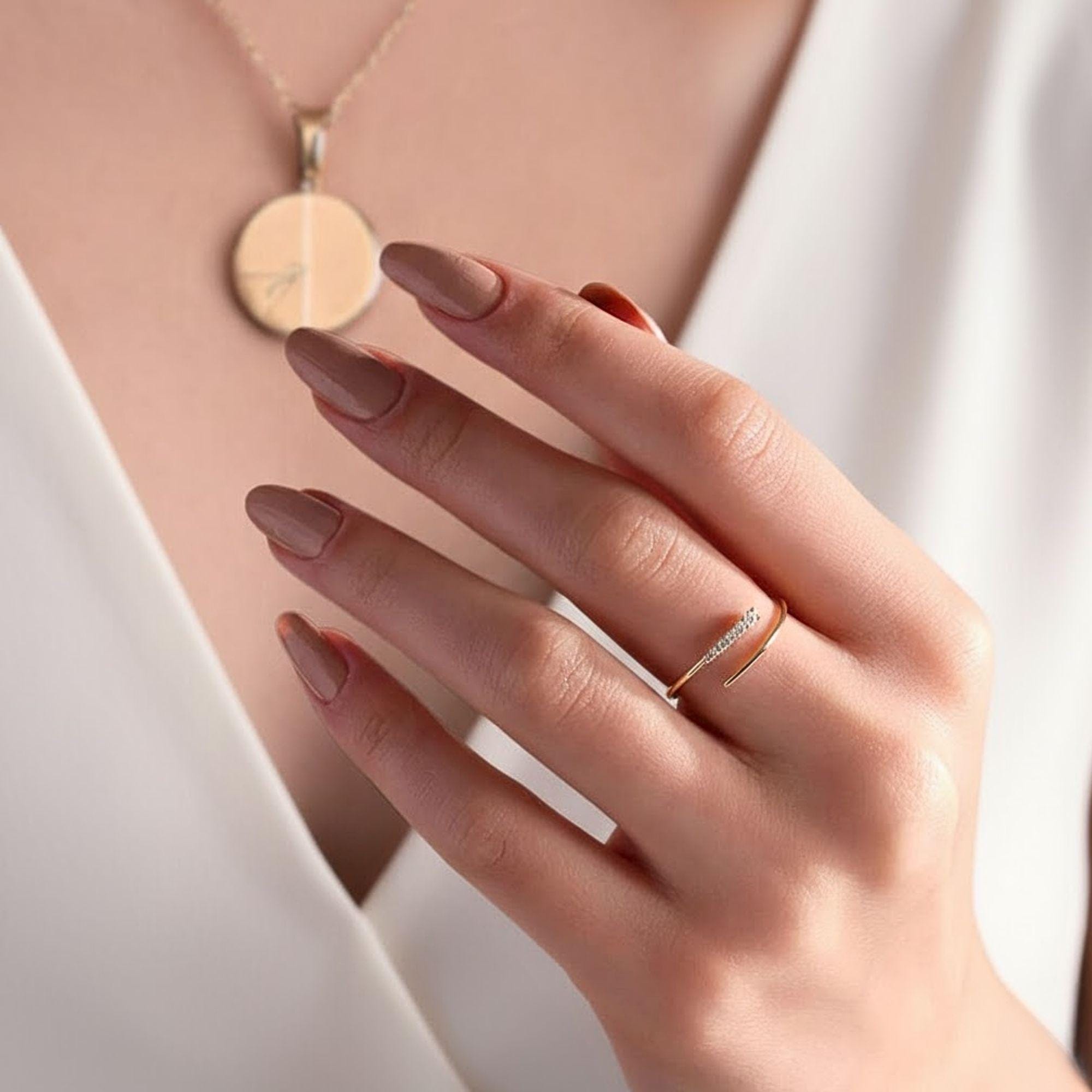 Minimalist Lab Diamond Bypass Ring, 14K Gold
