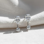 Pear Lab Diamond Jacket Earring/ Three Prong Diamond Jacket Earring/ Jacket earring only / Single or Pair Jacket Earring/ Anniversary gift