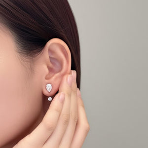 Lab Created Pear Diamond Jacket Earrings Single or Pair