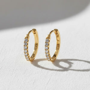 Round Diamond Hoop Earring in 14k