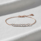 Dainty Multi Shape Lab Grown Diamond Bracelet For Women, 10k 14k Gold Lab created  Emerald, Round, Pear, Marquise Diamond Bracelet
