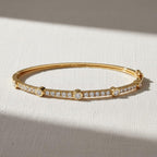 Solid Gold Bangle Bracelet for Women, Round Cut Diamond Bracelet Bangle, Gold Bracelet, Diamond Bangle Bracelet, Gift For Her
