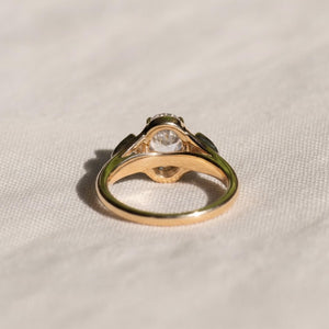 Oval Three Stone Bezel Set Lab Diamond Ring