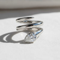 Unique Snake Design Engagement Ring For Her in 925 Silver