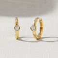 14K Gold Diamond Hoop Earrings Small Hoop Earrings Gold Hoops Diamond Earrings Large Hoop Earrings Mothers Day Gift Mom Gift for Her