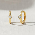 14K Gold Diamond Hoop Earrings Small Hoop Earrings Gold Hoops Diamond Earrings Large Hoop Earrings Mothers Day Gift Mom Gift for Her
