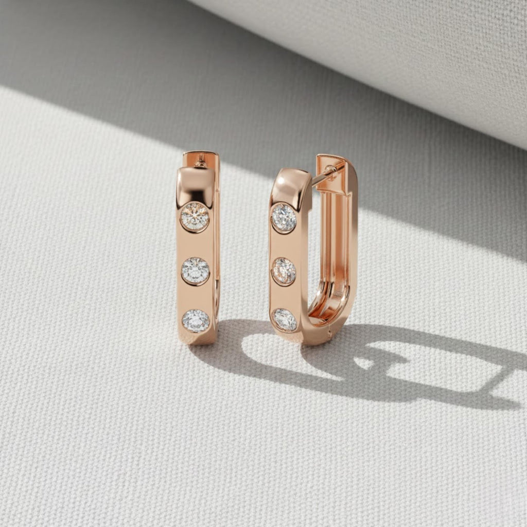 Diamond Huggies, 14k Solid Gold Diamond Huggie Hoops, Lab Grown Diamond Earrings, Small Hoop Earring, Diamond Huggie Earring, Gift For Her