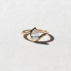 Pear Cut Engagement Ring, Lab Grown Diamond Ring, Wedding Rings for Women, Half Bezel Ring, Handmade Jewelry by EmoraDiamonds, IGI Certified
