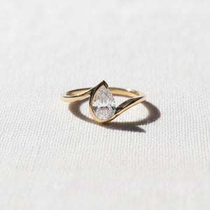 Pear Cut Lab Diamond Engagement Ring, IGI Certified
