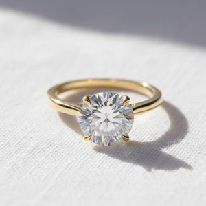 Round Lab Diamond Solitaire Engagement Ring