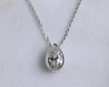 Lab Diamond Solitaire Engagement Pendant/ Pear Cut Lab Grown Diamond Bridesmaid Pendant/ 14K Gold Bezel Diamond Pendant Gift For Her