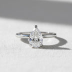 Pear Diamond Promise Ring Solitaire Pear Engagement Ring for Her Birthday Ring for Wife Simple Lab Create Diamond Ring Dainty Diamond Ring