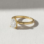 Pear Diamond Promise Ring Solitaire Pear Engagement Ring for Her Birthday Ring for Wife Simple Lab Create Diamond Ring Dainty Diamond Ring