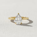Pear Diamond Promise Ring Solitaire Pear Engagement Ring for Her Birthday Ring for Wife Simple Lab Create Diamond Ring Dainty Diamond Ring