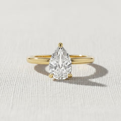Solitaire Pear Diamond Ring for Her