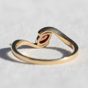 Marquise Cut Garnet Engagement Ring, 14K Gold