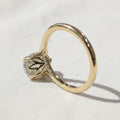 2 Carat Oval Diamond Solitaire Engagement Ring, Lab Diamond Hidden Halo Engagement Ring, Lab Created Diamond Ring, 14k Yellow Gold