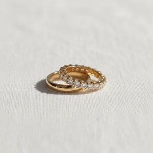 Minimalist Wedding Eternity Diamond Band Set For Bride