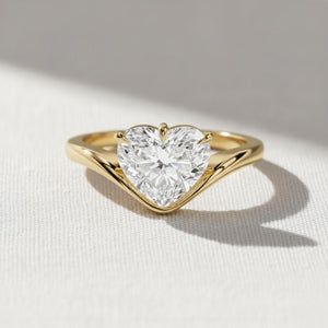 2 Ct Heart Shape Lab Diamond Solitaire Engagement Ring