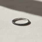 14K Solid Gold Eternity Ring, Black Diamond Ring, Stackable Ring for Women, Black Eternity Ring, Infinity Ring, Eternity Diamond Ring