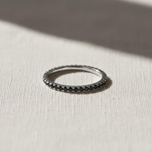 14K Gold Black Diamond Eternity Ring