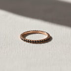 14K Solid Gold Eternity Ring, Black Diamond Ring, Stackable Ring for Women, Black Eternity Ring, Infinity Ring, Eternity Diamond Ring