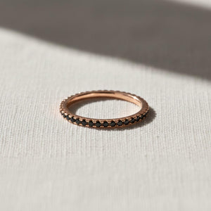14K Gold Black Diamond Eternity Ring