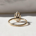 2.5 CT Pear Lab Grown Diamond Solitaire Ring, Handmade Cathedral 14K Gold