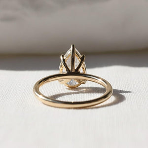 2.5 CT Pear Lab Grown Diamond Solitaire Cathedral Ring