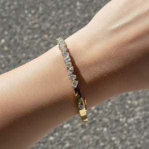 Multi Shape Lab Diamond Bangle Bracelet