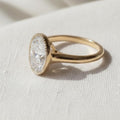 Bezel Set 2 Ct Oval Cut Diamond Engagement Ring, Oval Cut Ring, Elongated Oval, Diamond Engagement Ring, Ice Crushed Oval