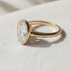 Elongated Oval Diamond Engagement Ring