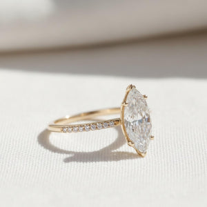2.5ct Marquise Lab Diamond Engagement Ring Hidden Halo IGI Certified