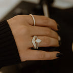 Romantic & Elegant 2.5 Carat Marquise Cut Diamond Ring / 14k Rose Gold Engagement Ring / Pavé Side Stones Band / Hidden Halo Lab Grown Ring