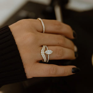2.5ct Marquise Lab Diamond Engagement Ring Hidden Halo IGI Certified
