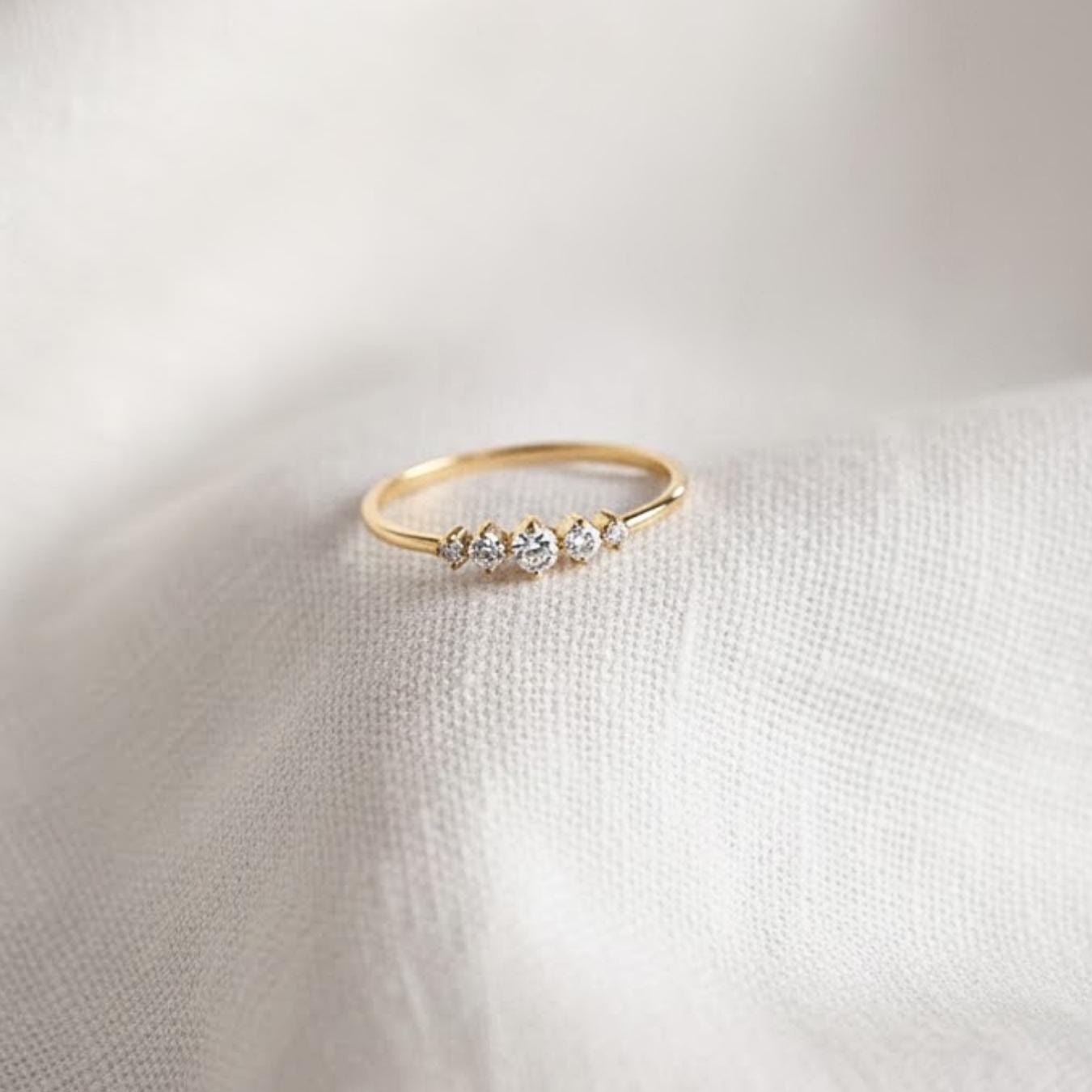 Lab Grown Diamond Wedding Band | 14K Solid Gold Stacking Ring