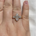 Marquise Diamond Engagement Ring Genuine Lab Grown Diamond Anniversary Ring Unique Proposal Ring for Her Six Claw Prong Setting Ring Gift