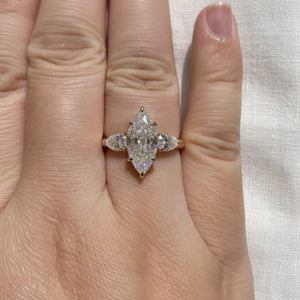Solitare Marquise Cut Lab Diamond Ring