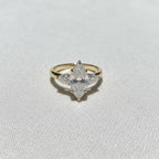 Marquise Diamond Engagement Ring Genuine Lab Grown Diamond Anniversary Ring Unique Proposal Ring for Her Six Claw Prong Setting Ring Gift