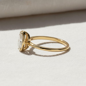 Pear Shaped Lab Created Diamond Ring