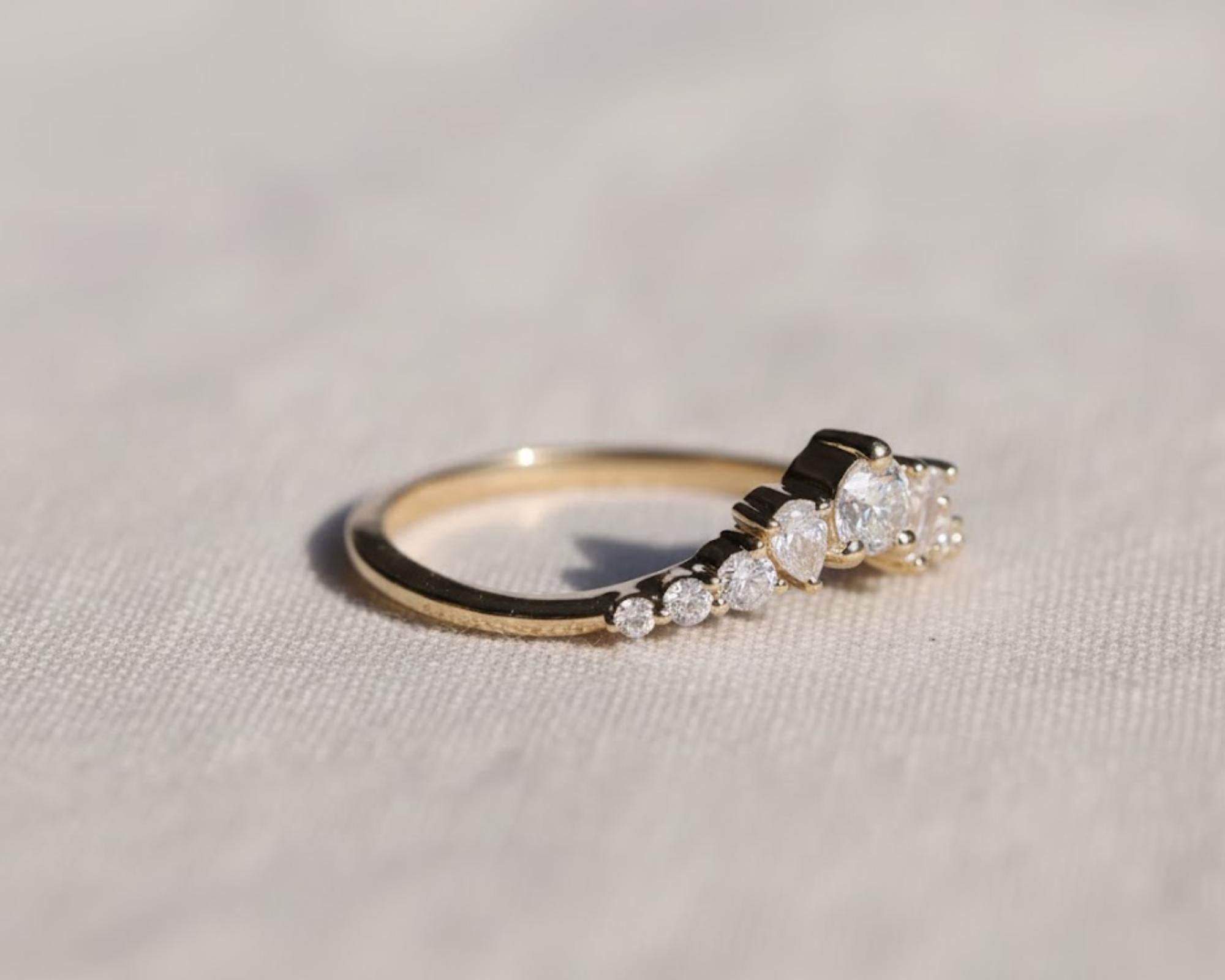 Multi Stone Mixed Shape Diamond Wedding Band