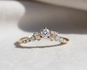 Multi Stone Mixed Shape Diamond Wedding Band