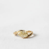 Yellow Pear Lab Diamond Pinky Ring, IGI Certified