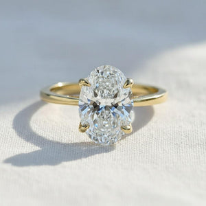 14K Gold Oval Lab Diamond Engagement Ring